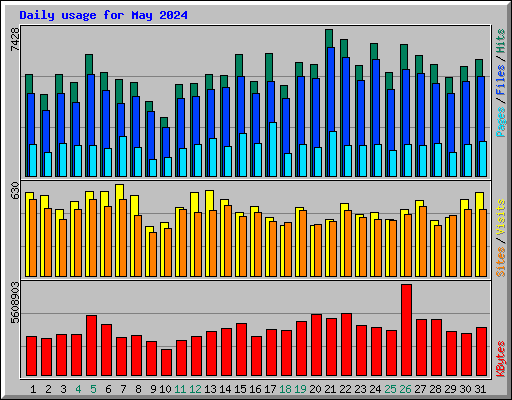 Daily usage for May 2024