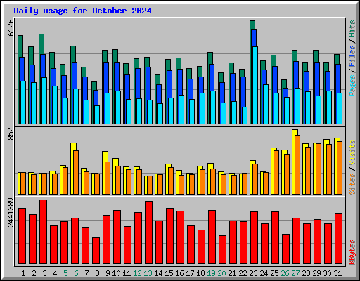 Daily usage for October 2024