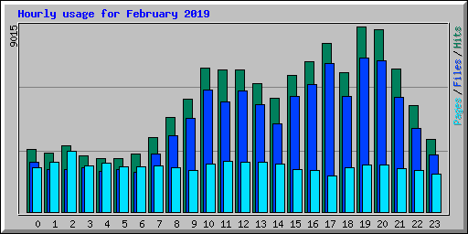 Hourly usage for February 2019