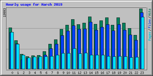 Hourly usage for March 2019