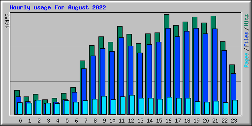 Hourly usage for August 2022